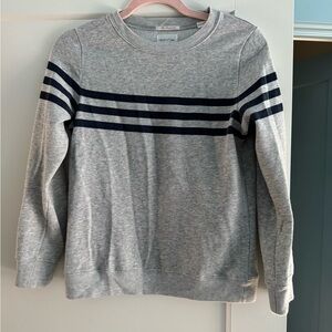 Gant gray sweatshirt with navy chest stripes size XS